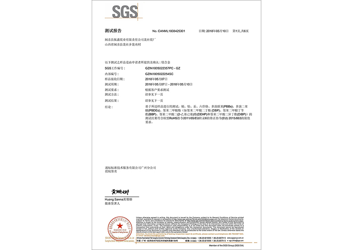 1環保鎂合金SGS檢測報告
